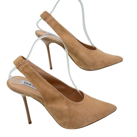 Steve Madden Shoes - Steve Madden Donnelly Leather Suede Tan Slingback Pumps